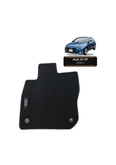 Oto Halı Paspas Seti Audi A3 8y 2020+ Uyumlu - Siyah Logolu Kaymaz & Şık Tasarım