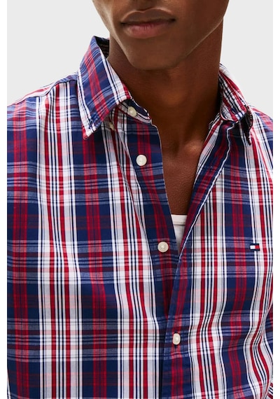 Tommy Hilfiger Erkek Gömlek Mw0mw41712 0ms Lacivert-beyaz Lacivert-beyaz