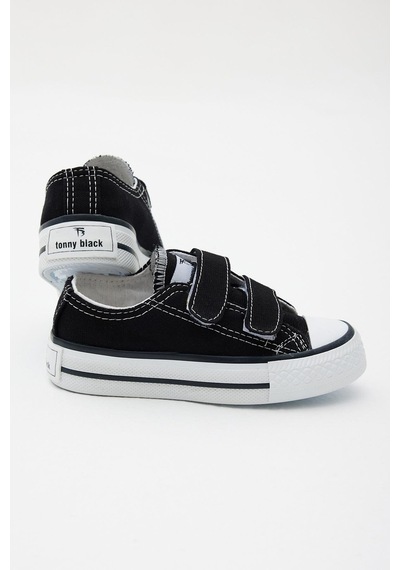 Tonny Black Kauçuk Taban Keten Cırtlı Çocuk Unisex Siyah Spor Ayakkabı Tbh1450 Siyah