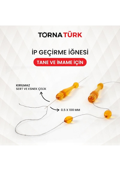 Tesbih Tane Ve İmame Ye İp Geçirme İğnesi -1 Paket - 1 Adet İşleme Ekipmanı Metalik