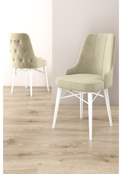 Familieconcept Zümra Serisi, Beyaz 80x132 Açılabilir Mdf Mutfak Masası Takımı 4 Adet Sandalye Krem Familieconcept Zümra Serisi, Beyaz 80x132 Açılabilir Mdf Mutfak Masası Takımı 4 Adet Sandalye Krem