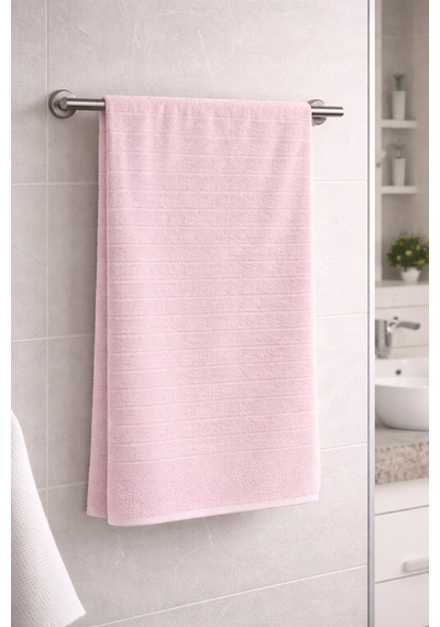 Santos %100 Pamuk Banyo Havlusu 90x150 Cm Yumuşak Ve Emici Pembe