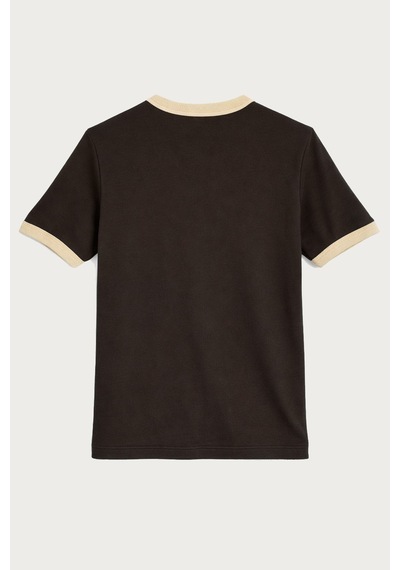 Antioch Kontrast Yaka Erkek T-shirt Kahverengi