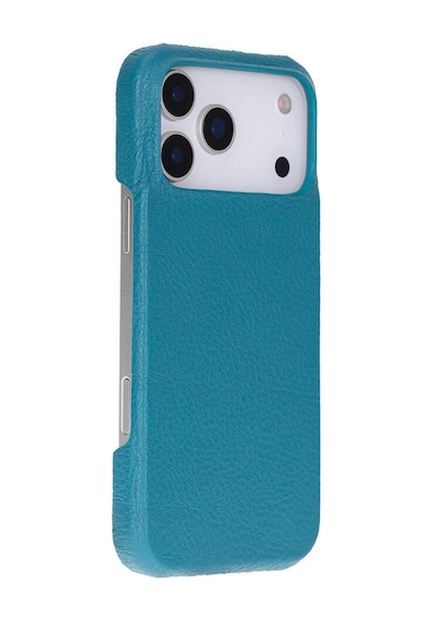 Apple iPhone 17 Pro Max İçin, Hakiki Deri, El Yapımı Kılıf, Magsafe İle Uyumlu, İç Yüzeyi Kadife, Turkuaz