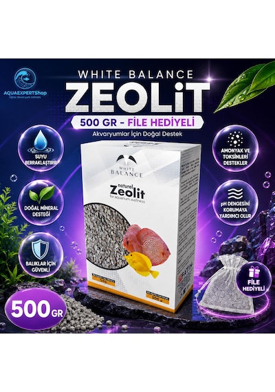 Akvaryum Filtre Malzemesi - Zeolit - Su Berraklaştırıcı Ve Koku Giderici - 500 Gr - File Hediyeli