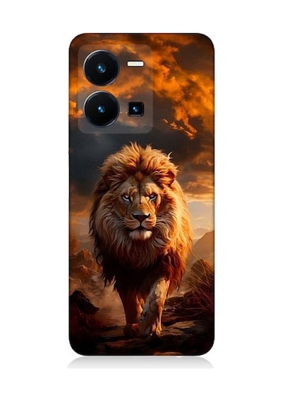 Vivo Y35 Uyumlu Yırtıcı Aslan Kral Desenli Silikon Kılıf