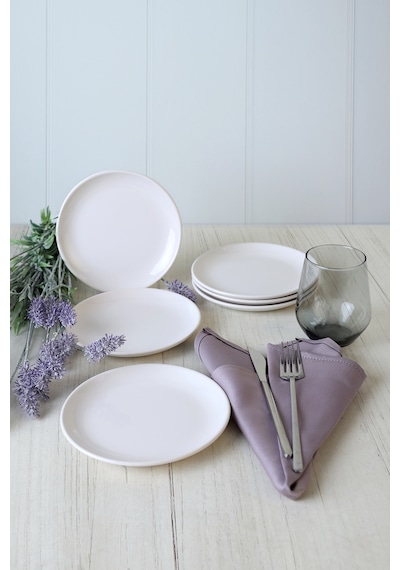 Keramika Beyaz Delta Pasta Tabağı 17 Cm 6 Adet 006 Beyaz
