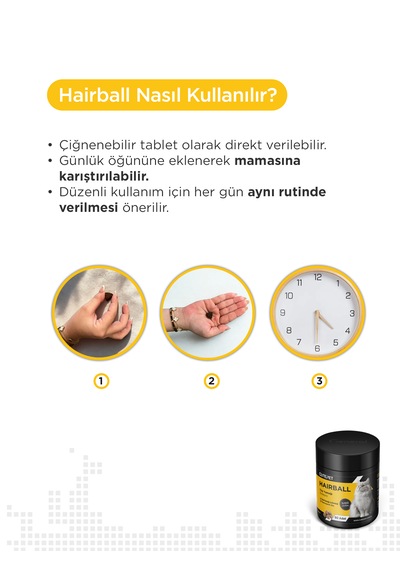 Cutepet Hairball Kedi Tüy Yumağı Önleyici Tablet 60 Adet Sindirim Destekleyici Ve Malt Etkili