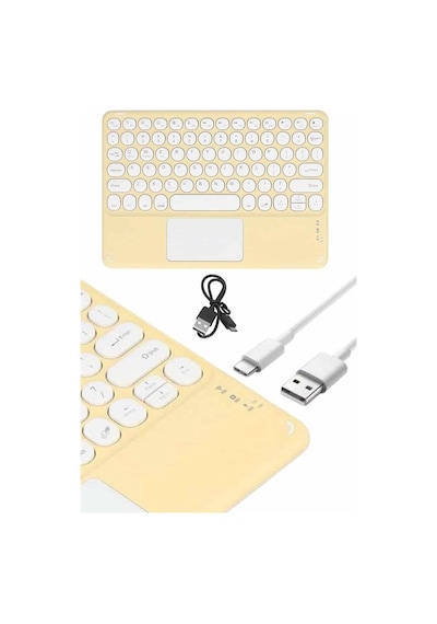 Android Ve İos Uyumlu Bluetooth Klavye Touchpad Slim Kablosuz Wifi Q Klavye 18417062