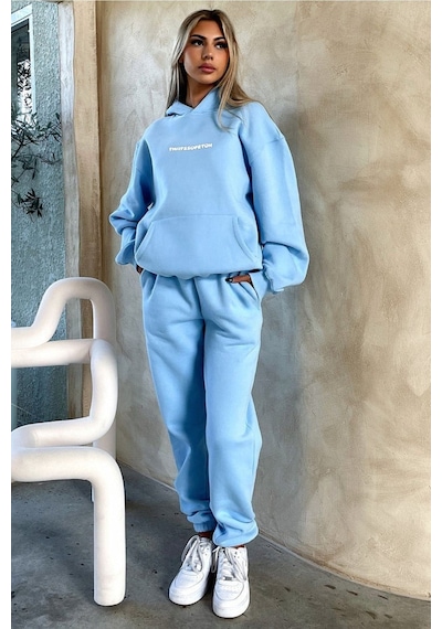 Bebe Mavisi That So Fetch Eşofman Takımı - Baskılı Oversize Kapüşonlu Şardonlu Bebe Mavisi Bebe Mavisi That So Fetch Eşofman Takımı - Baskılı Oversize Kapüşonlu Şardonlu Bebe Mavisi