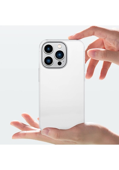 Apple Uyumlu iPhone 14 Pro Max Kılıf Ultra İnce Mat Pc Arka Yüzey Recci Elite Serisi Kapak Beyaz