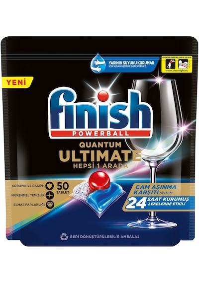Finish Quantum Ultimate Hepsi 1 Arada Bulaşık Makinesi Deterjanı 50 Tablet Finish Quantum Ultimate Hepsi 1 Arada Bulaşık Makinesi Deterjanı 50 Tablet