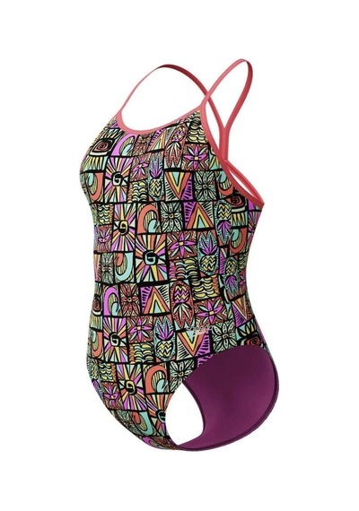 Speedo Allover Digital V-back Kız Çocuk Yüzücü Mayosu Desenli Mor Mor