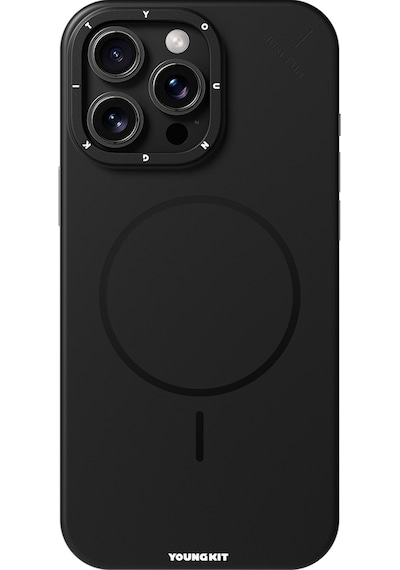 Apple Uyumlu iPhone 15 Pro Max Kılıf M-safe Şarj Özellikli Youngkit Dynamag Serisi Kapak Siyah