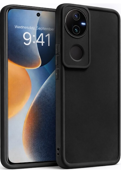 Vivo V50 Uyumlu Kamera Çıkıntılı Mat Silikon Telefon Kılıfı Siyah