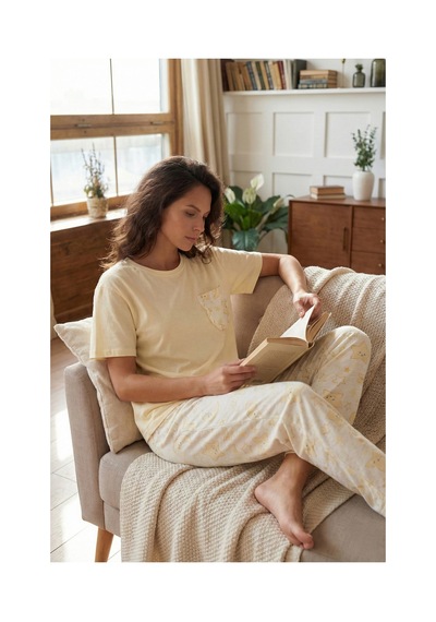 Lela Bayan Pijama Takımı 6091325 Sarı sari