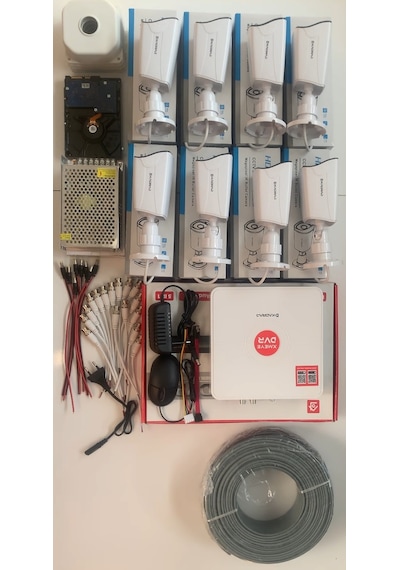 8 Kameralı Güvenlik Kamerası Seti - Kdj-8s-8w-kk-p-v1