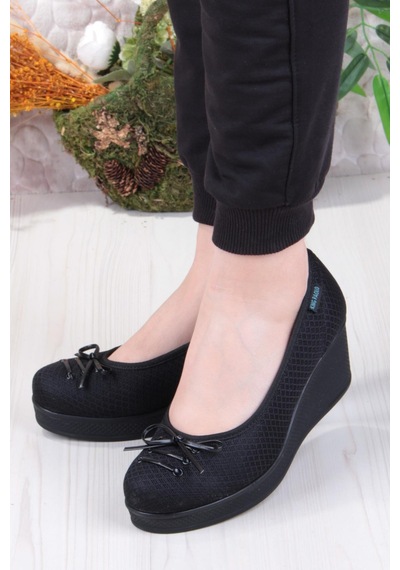 Fort King Annabel Rahat Hafif Anatomic Insole Taban Dolgu Topuk Kadın Ayakkabı Siyah