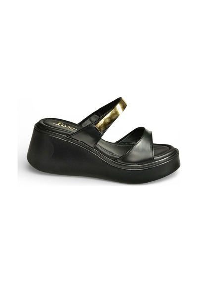 Fox Shoes Y973518509 Siyah Kalın Tabanlı Kadın Terlik Siyah