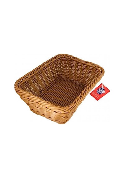 Hasır Dikdörtgen Sepet Ekmek Sepeti - Meyve Sepeti 22x16x7cm