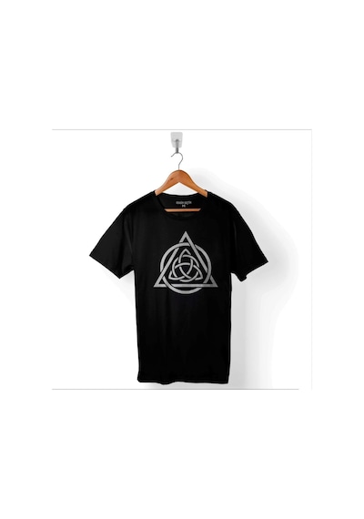 Triquetra Triangle Yaşam Ölüm Yeniden Başlangıç Logo Baskılı Tişört Unisex T-shirt 001