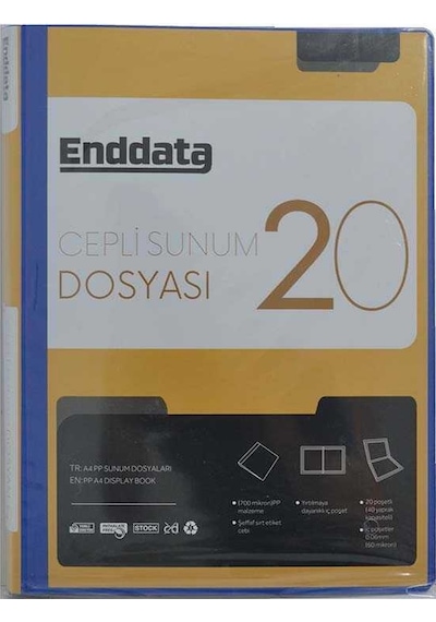 Enddata Ön Cepli Sunum Dosyası 20'li Mavi 1220-1