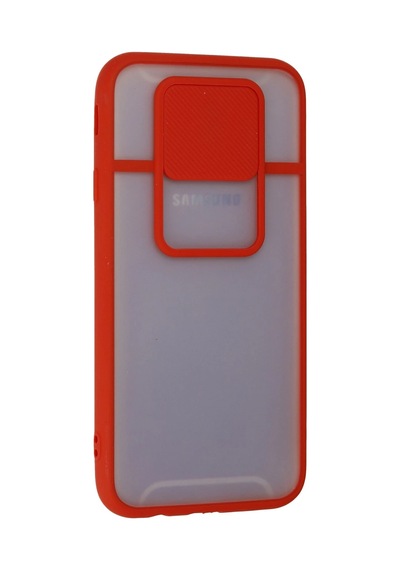 Newface Samsung Galaxy Uyumlu J7 Pro / J730 Kılıf Palm Buzlu Kamera Sürgülü Silikon Semeglbl - 63 - Kırmızı