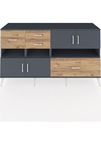 Hyperion Konsol 5 Raflı 4 Çekmeceli 4 Kapaklı 176x44x99 Antrasit- Antrasit-antrasit/çam Hyperion Konsol 5 Raflı 4 Çekmeceli 4 Kapaklı 176x44x99 Antrasit- Antrasit-antrasit/çam
