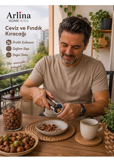 Premium Metal Fındık & Ceviz Kırıcı Metalik