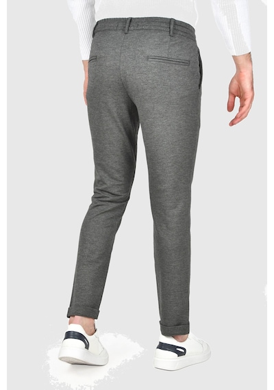Deepsea Erkek Füme Beli Lastikli Slim Fit Likralı Duble Paça Penye Spor Pantolon 2502385 Füme