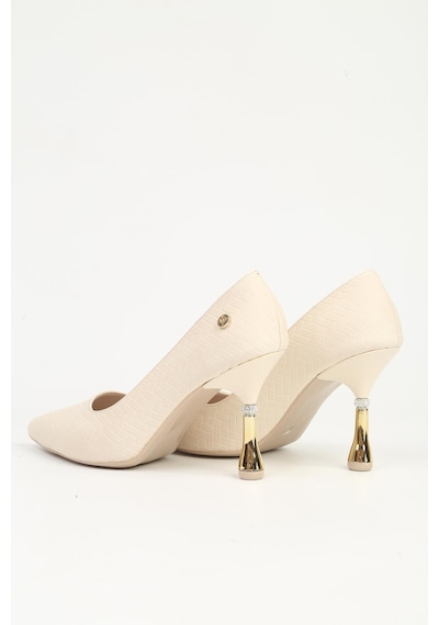 Pierre Cardin Pc - 55017 Kadın 9 Cm Topuklu Abiye Ayakkabı Krem