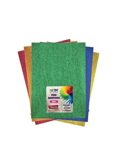 Puti Fon Kartonu Simli 50x70 10'lu Karışık Renk 00275