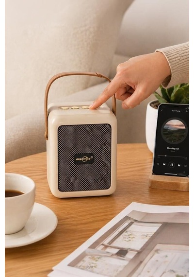 Delux Serisi Bluetooth Speaker Kablosuz Hoparlör Gts-2201 Bej Frekans Yayın Cihaz