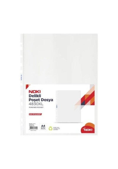 Delikli Poşet Dosya 4830-xl, A4, 100'lü, Şeffaf Diğer