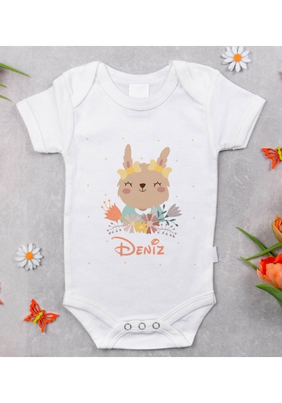 Bitmeyenkartus Bk Kids Isimli Bebek Body Zıbın - Model 14 Beyaz