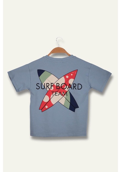 Zeyland Erkek Çoçuk Sörf Baskılı T-shirt - Mavi Mavi