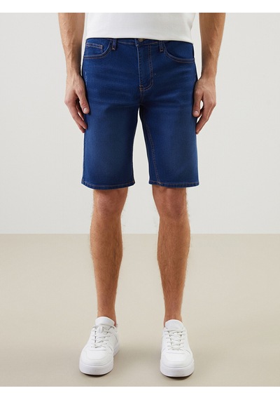 Lcw Eco İndigo Süper Skinny Fit Erkek Jean Şort