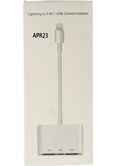 Newface Apr23 Apple, Uyumlu iPhone Otg 3in1 Flzdgnkr - 63 - Beyaz