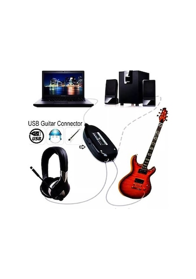 Usb Gitar Guitar Link Kablosu Kolay Kurulum 1 Metre