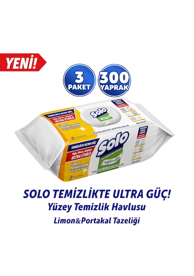Solo Limon&portakal Tazeliği Yüzey Temizlik Havlusu 3'lü