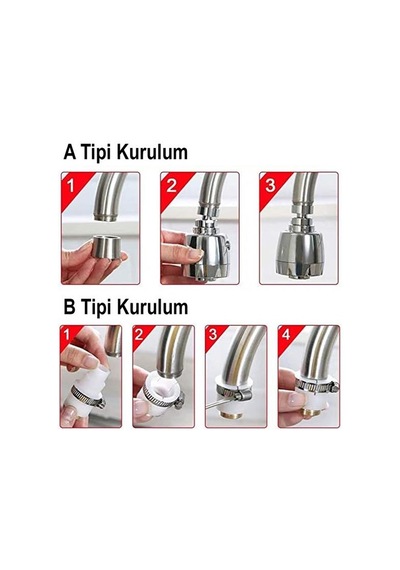 Sunup Sn-27114 2 Kademeli Tasarruflu Musluk Başlığı 360 Derece