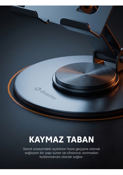 Dossimo Hold 360 Metal Dönebilen Ayarlanabilir Kaymaz Tabanlı Taşınabilir Katlanabilir Telefon Ve Tablet Tutucu