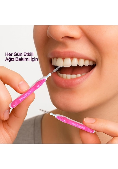 Stopever Arayüz Fırçası Pembe Size O 0.40 Mm Ve Arayüz Fırçası Kırmız Size 2 0.50 Mm
