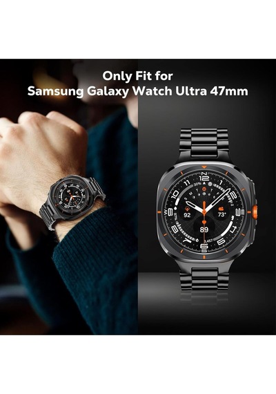 Samsung Galaxy Watch 7 Ultra 47mm Uyumlu Paslanmaz Çelik Akıllı Saat Kordonu Metal Toka