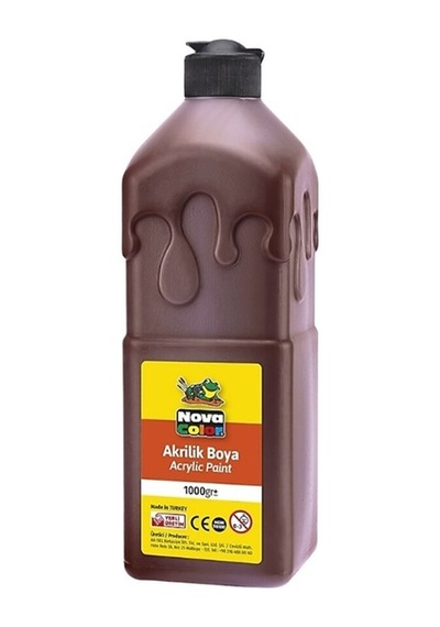 Nova Color Akrilik Boya 500ml Kahverengi - 3 Adet Kırmızı