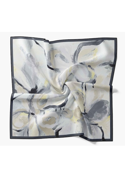 Silk Home Twill İpek Petal Eşarp Antrasit 90x90 Çok Renkli