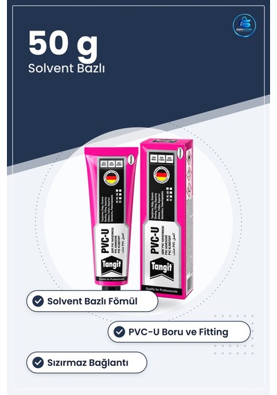 Sert Pvc Yapıştırıcı 50 G Solvent Bazlı Kimyasal Boru Fitting Tes