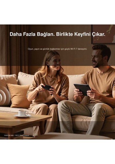 Cudy M11000 Be11000 2.5g Üç Bant Tüm Ev Mesh Wi Fi 7 Sistemi 10,7 Gbps 4 2.5g Port Mlo 320 Mhz 1 Li Paket