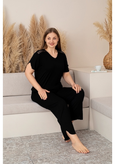Nisanca Bambu Kumaş Büyük Beden Kadın Dantelli Kısa Kollu Pijama Takımı Yumuşak, Nefes Alabilir, Şık Ve Rahat, M-5xl Bordo Nisanca Bambu Kumaş Büyük Beden Kadın Dantelli Kısa Kollu Pijama Takımı Yumuşak, Nefes Alabilir, Şık Ve Rahat, M-5xl Bordo