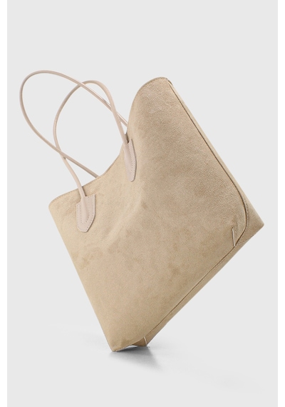 Housebags Süet Krem Retro Shopper Çanta 264 Süet Krem